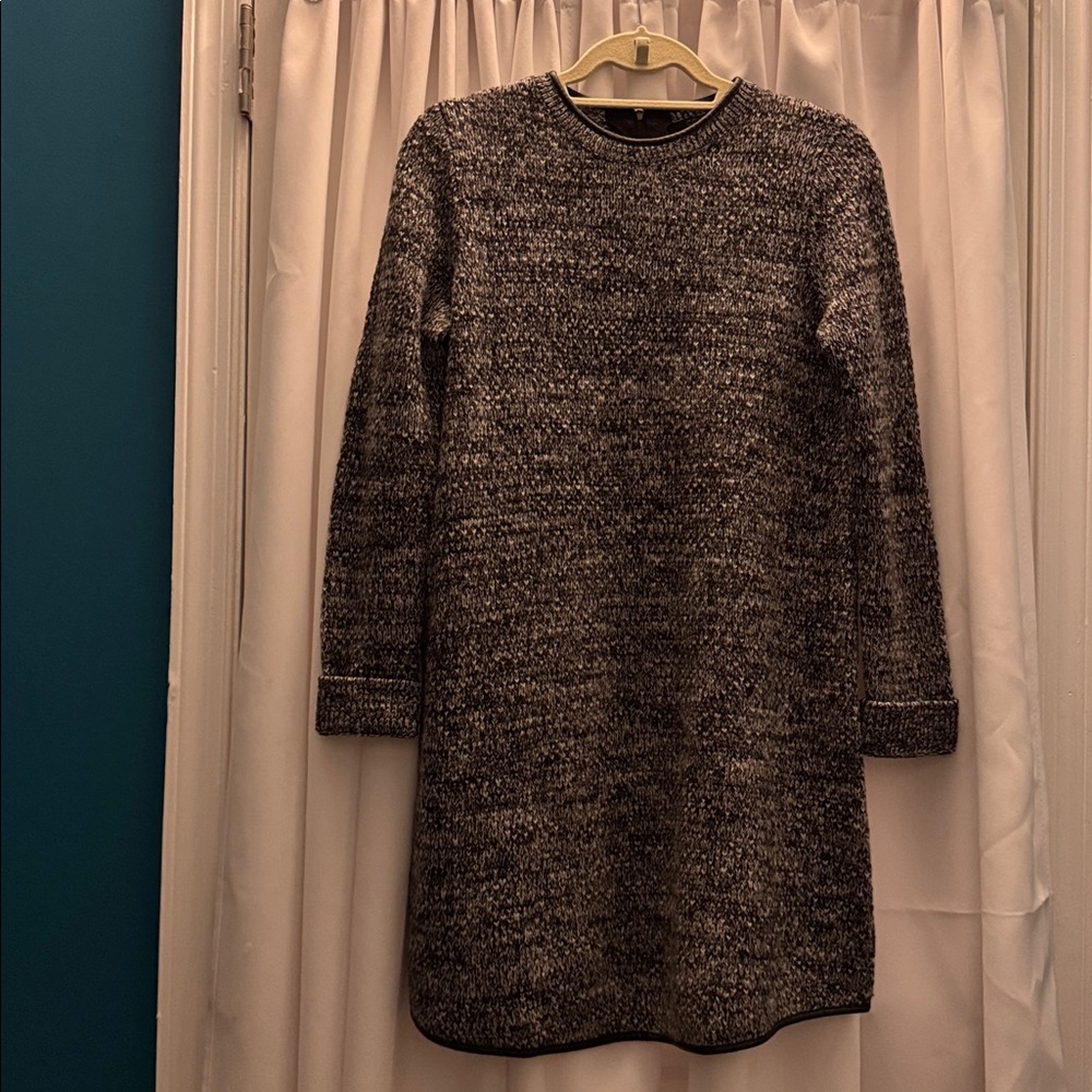 COS Black and White Knit Wool Sweater Dress
